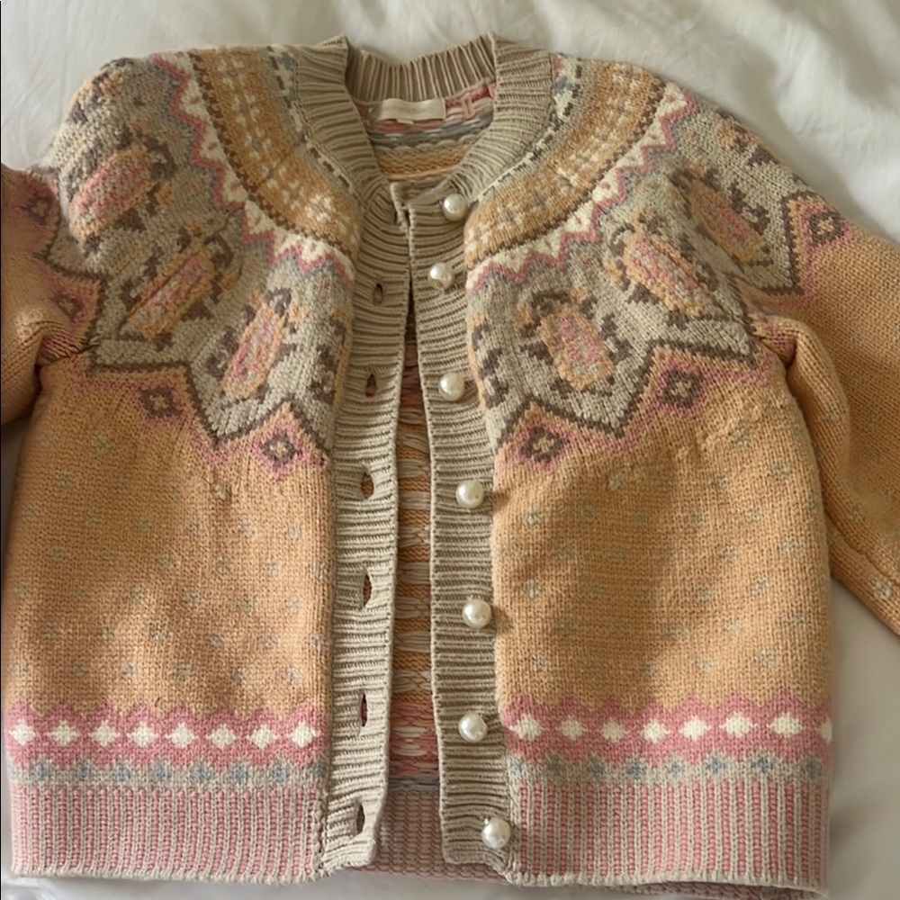 Love Shack Fancy cardigan - Pink and Peachy